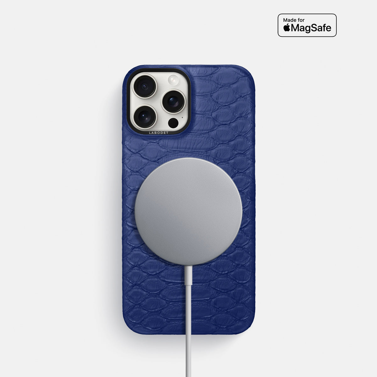 Royal Blue iPhone 16 Pro Classic Case Python with Black Metal -5 | Royal-Blue-Black