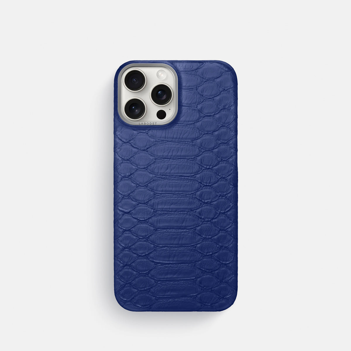 Royal Blue iPhone 16 Pro Classic Case Python with Steel Metal -1 | Royal-Blue-Steel