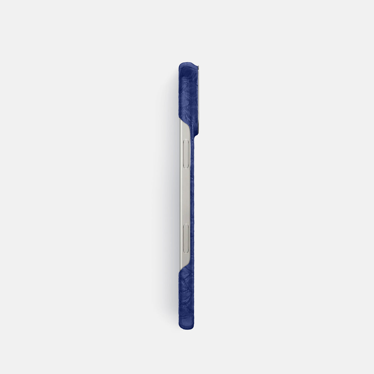 Royal Blue iPhone 16 Pro Classic Case Python with Steel Metal -3 | Royal-Blue-Steel