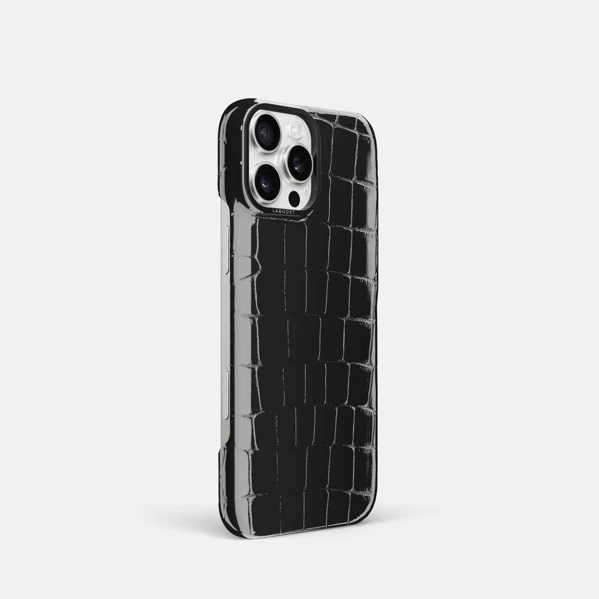 Black Classic Case Shiny Alligator with Black Metal -2 | Black-Black