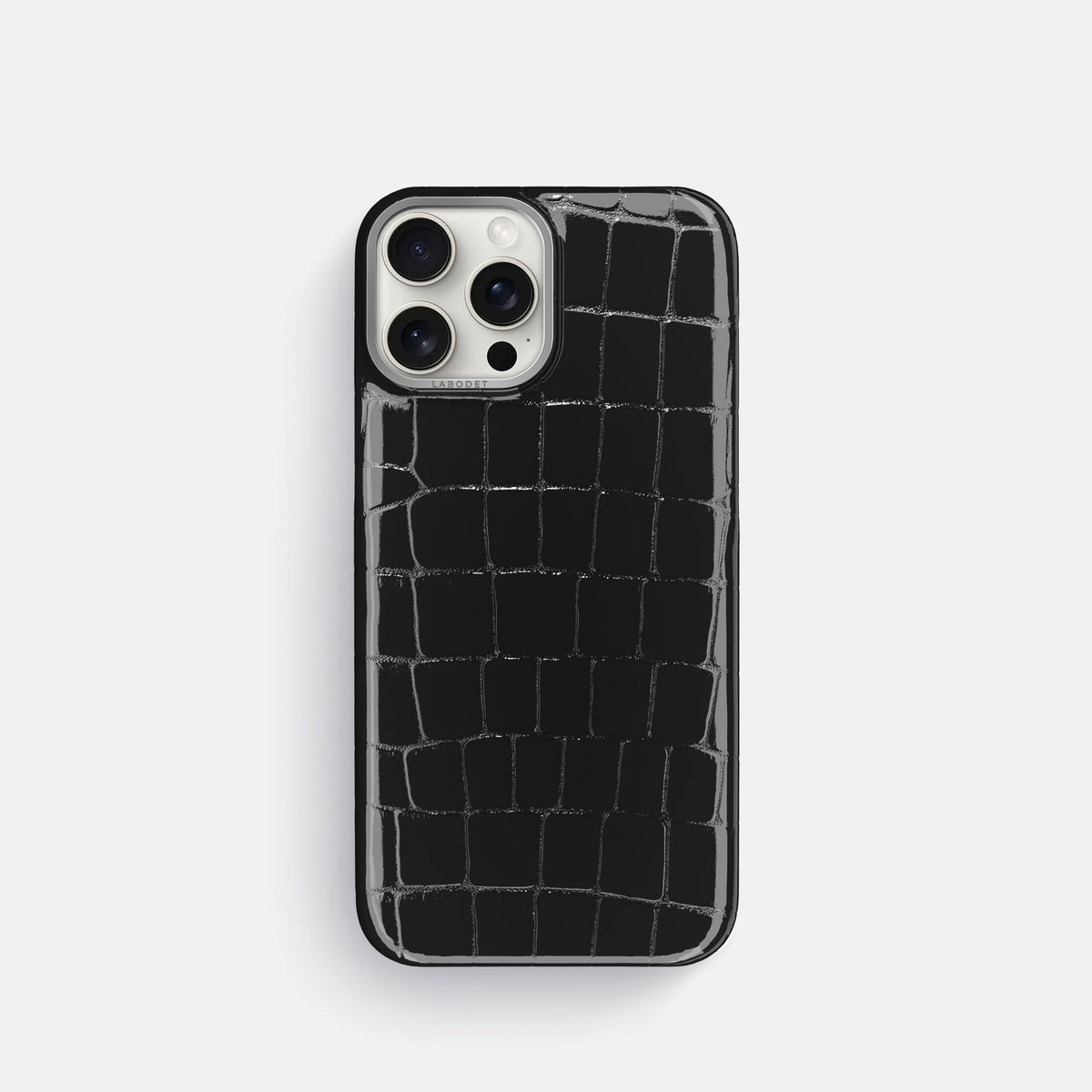 Black Classic Case Shiny Alligator with Steel Metal -1 | Black-Steel