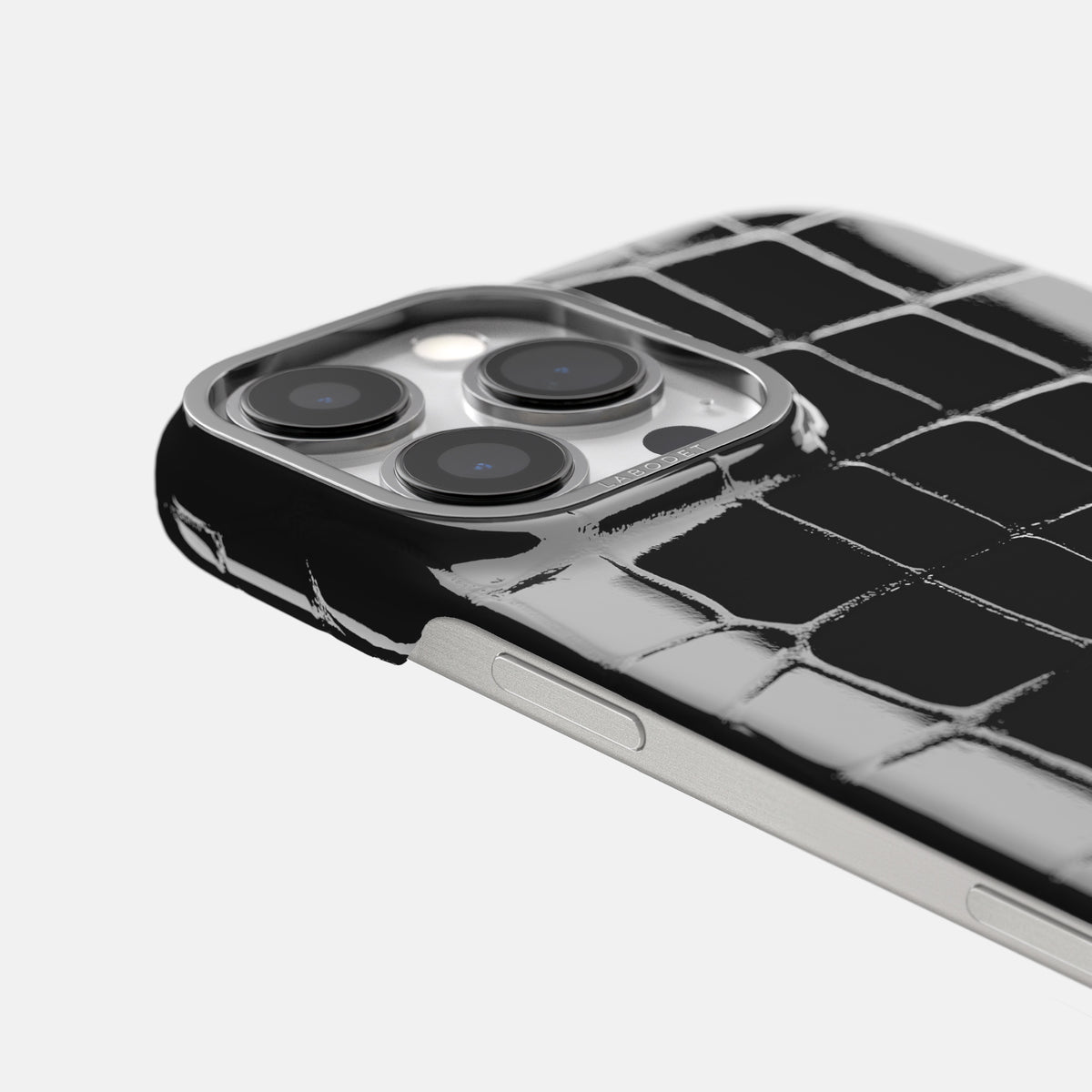 Black Classic Case Shiny Alligator with Steel Metal -6 | Black-Steel
