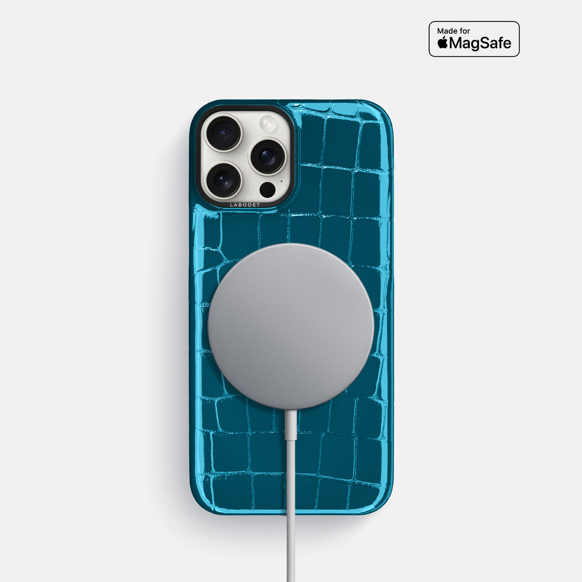 Blue Classic Case Shiny Alligator with Black Metal -5 | Blue-Black