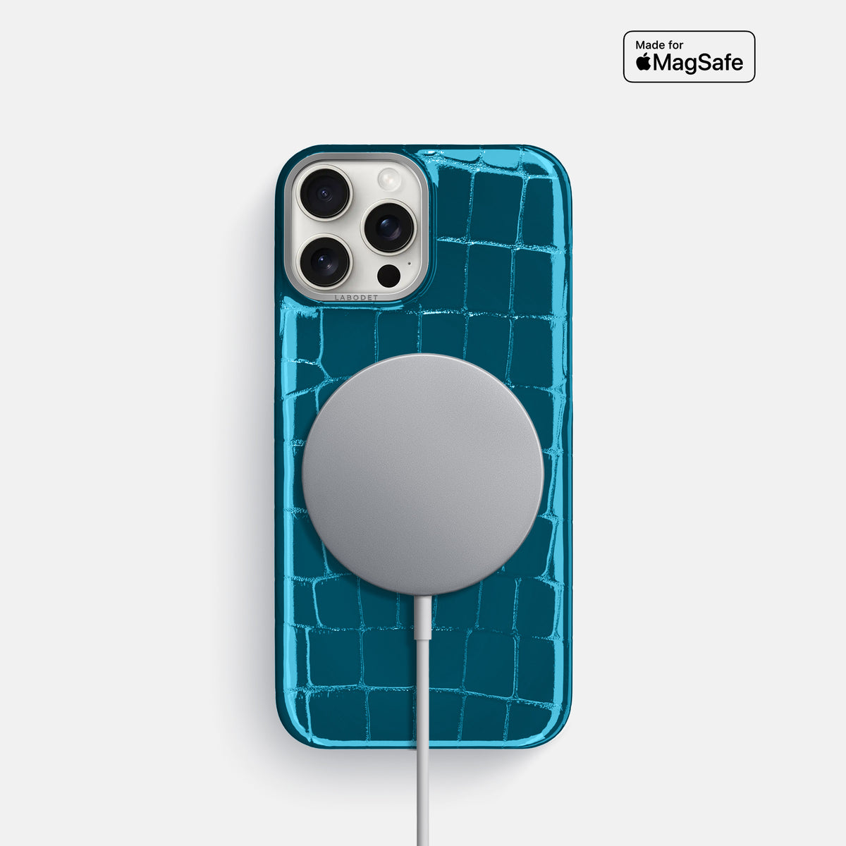 Blue Classic Case Shiny Alligator with Steel Metal -5 | Blue-Steel