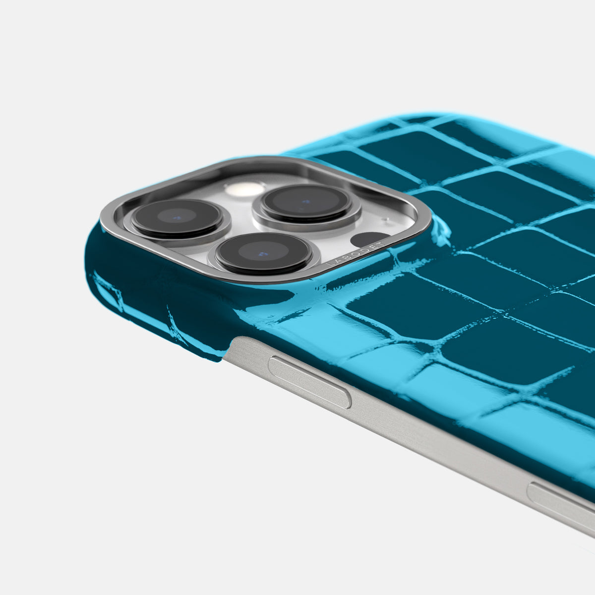 Blue Classic Case Shiny Alligator with Steel Metal -6 | Blue-Steel