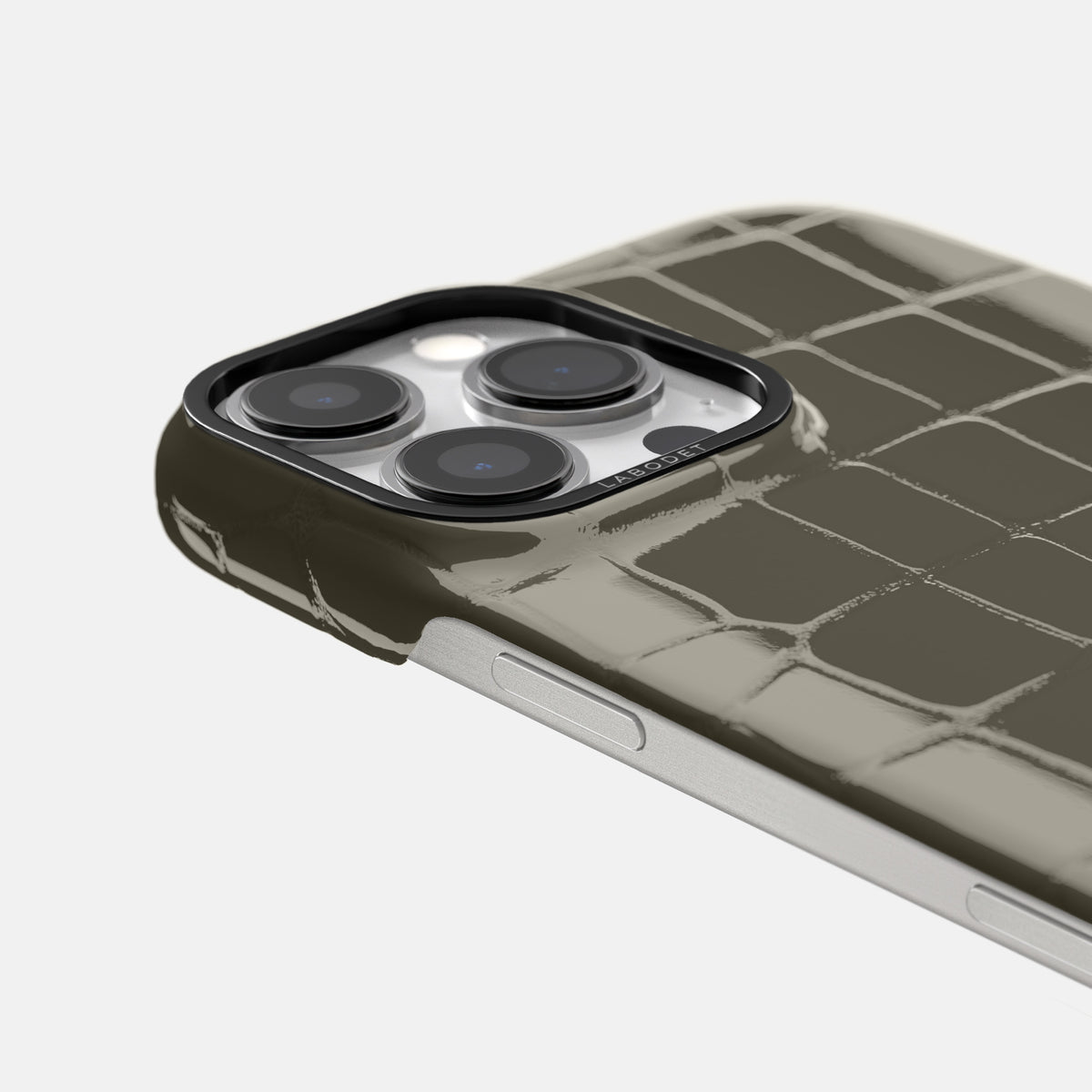 Concrete-Grey Classic Case Shiny Alligator with Black Metal -6 | Concrete-Grey-Black