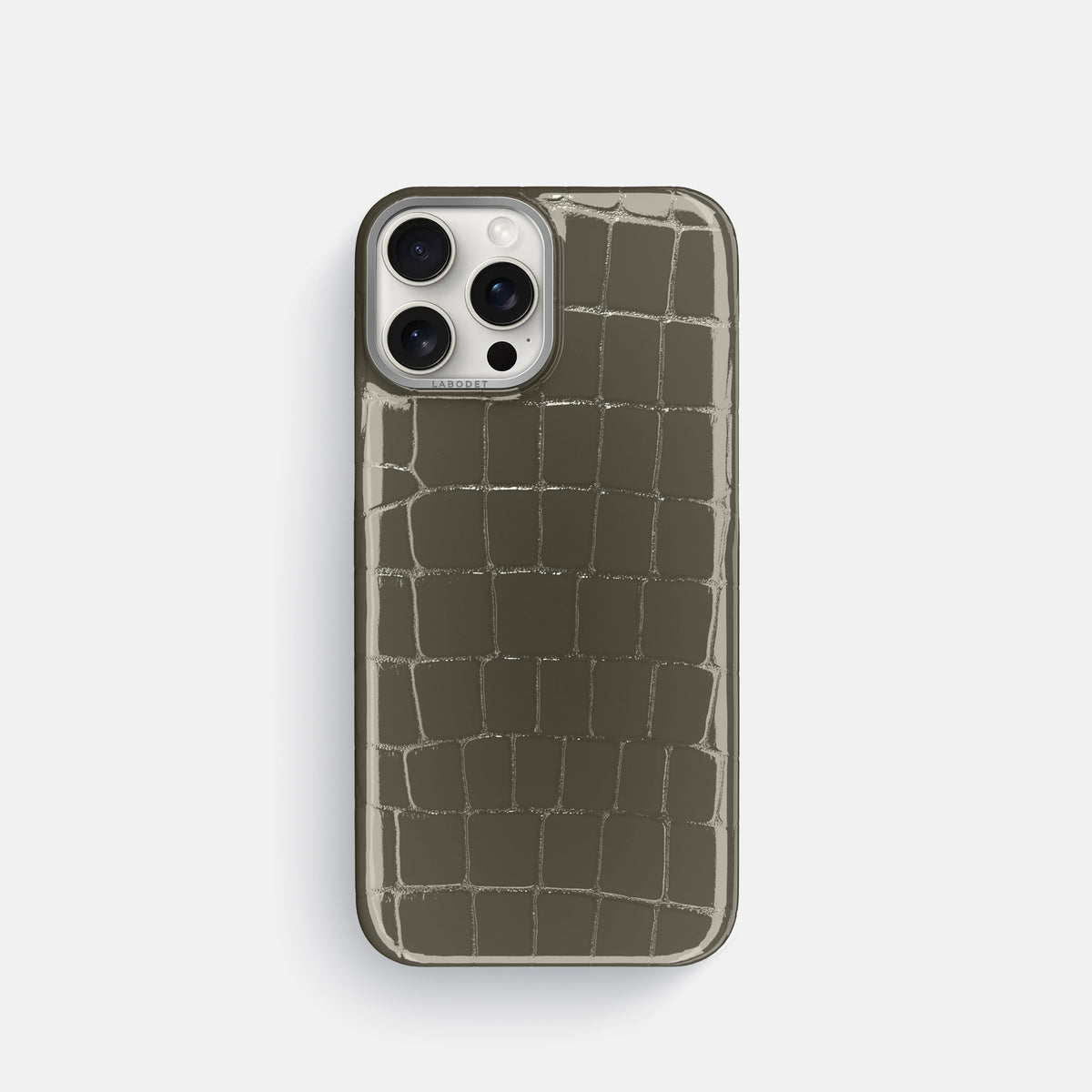 Concrete-Grey Classic Case Shiny Alligator with Steel Metal -1 | Concrete-Grey-Steel