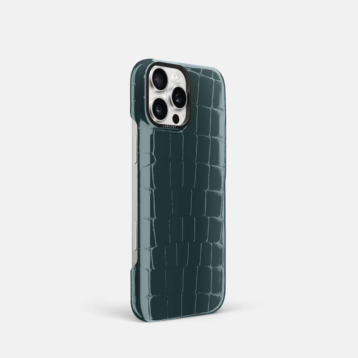 Duck Blue Classic Case Shiny Alligator with Black Metal -2 | Duck-Blue-Black