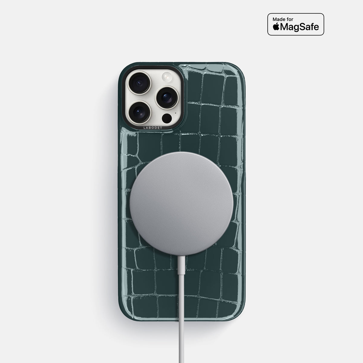 Duck Blue Classic Case Shiny Alligator with Black Metal -5 | Duck-Blue-Black