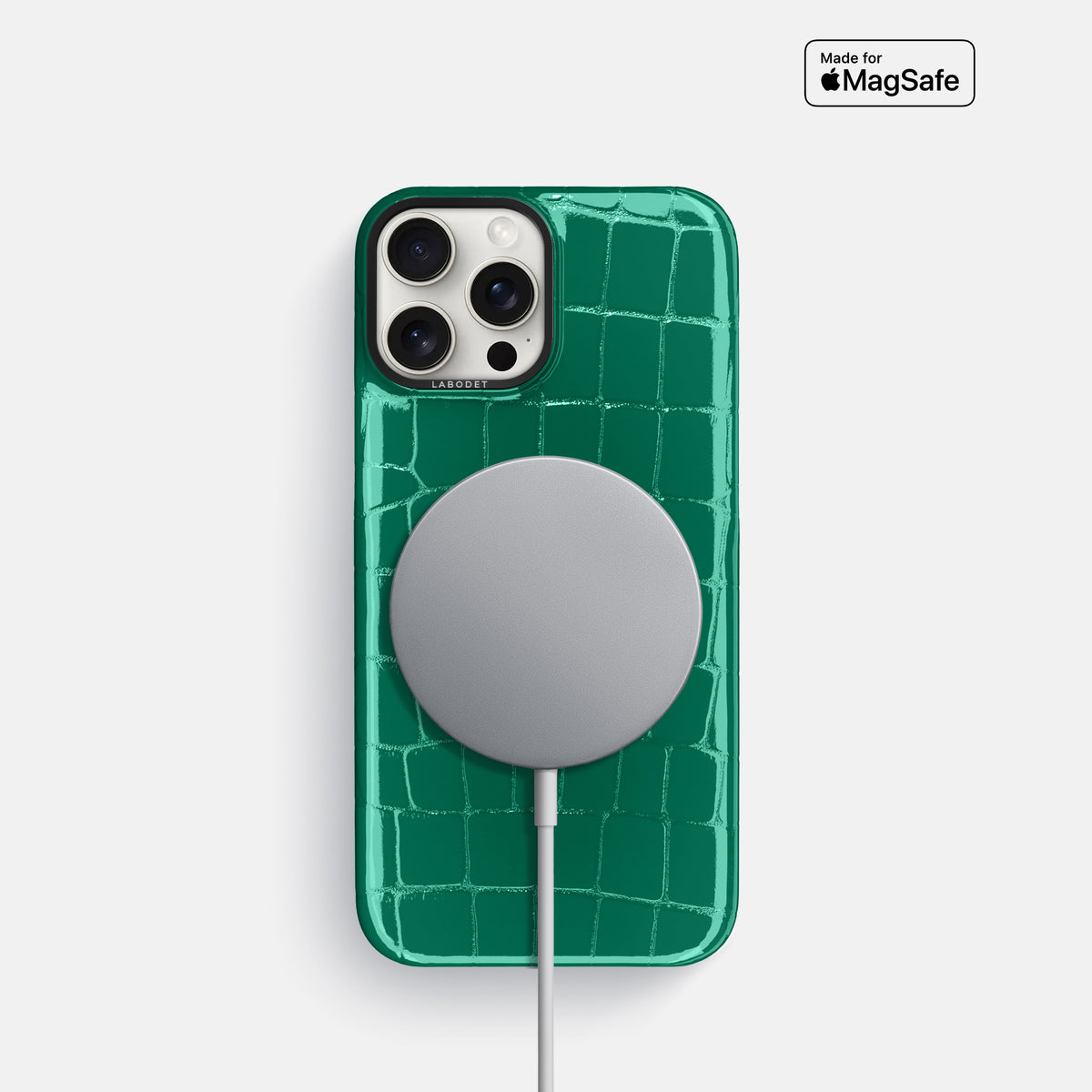Green Classic Case Shiny Alligator with Black Metal -5 | Green-Black