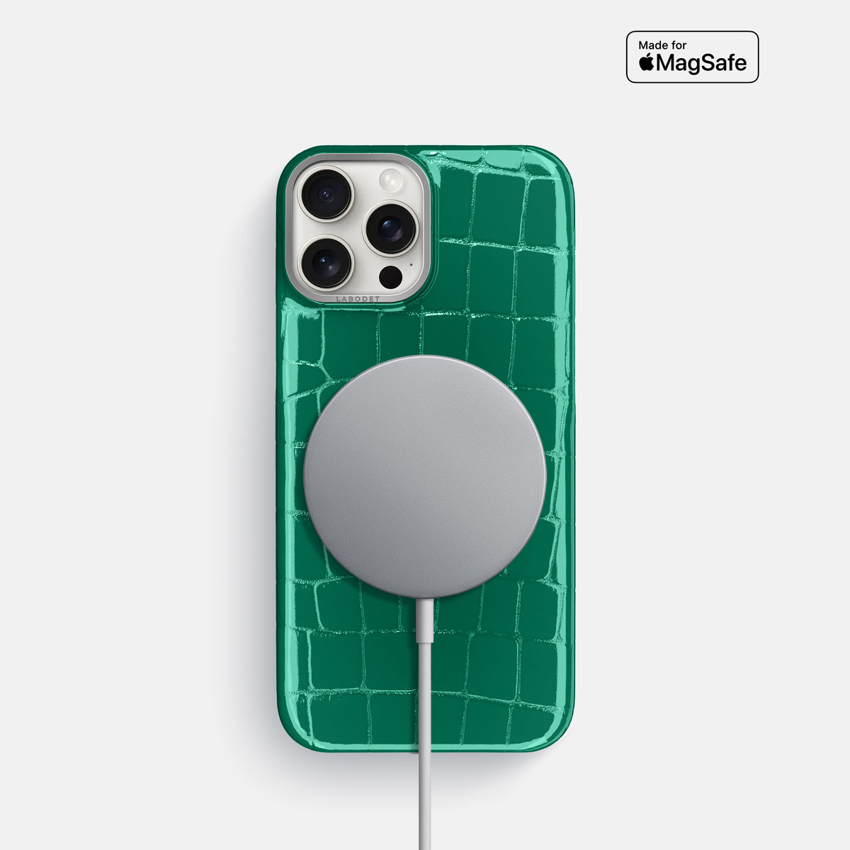 Green Classic Case Shiny Alligator with Steel Metal -5 | Green-Steel