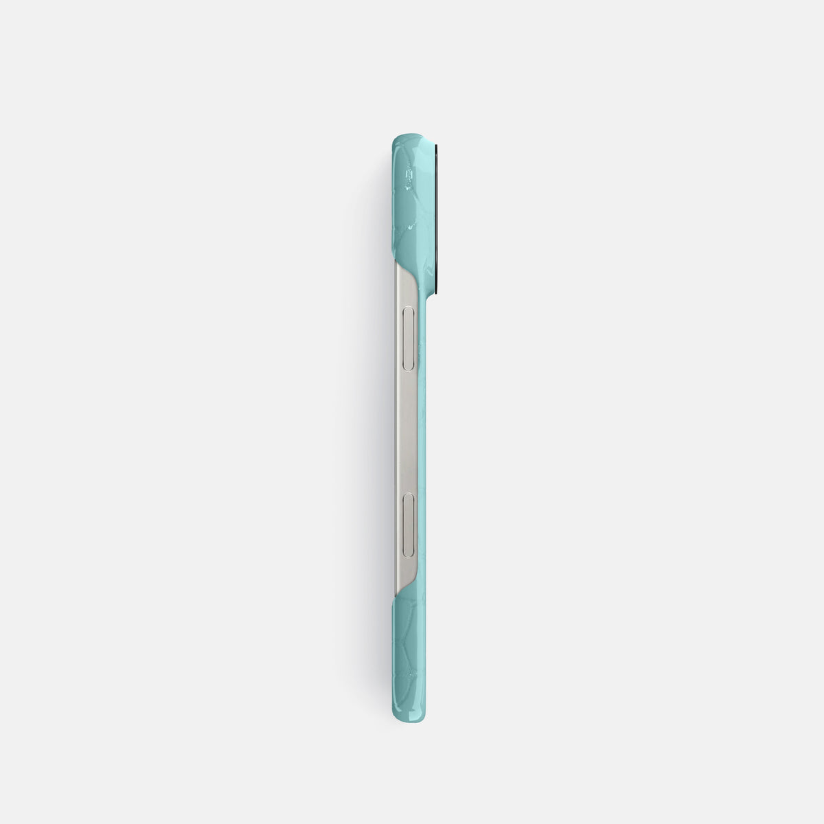 Light Blue Classic Case Shiny Alligator with Black Metal -3 | Light-Blue-Black