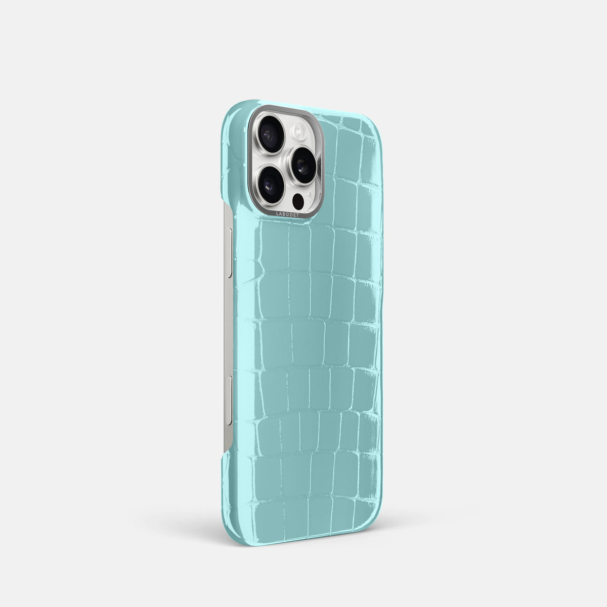 Light Blue Classic Case Shiny Alligator with Steel Metal -2 | Light-Blue-Steel