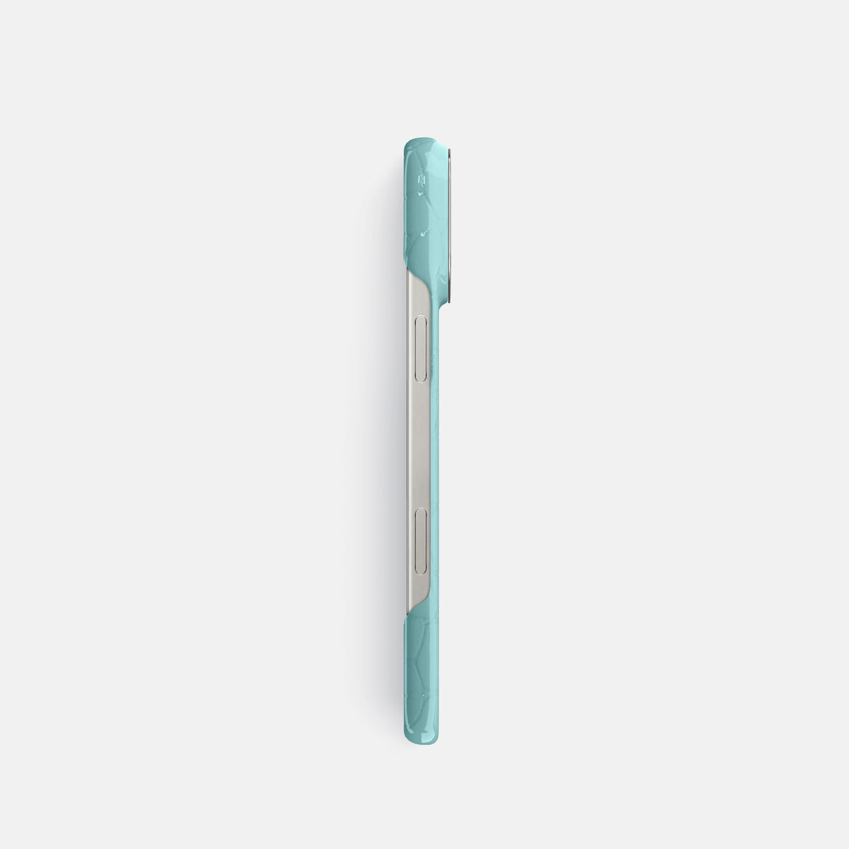Light Blue Classic Case Shiny Alligator with Steel Metal -3 | Light-Blue-Steel
