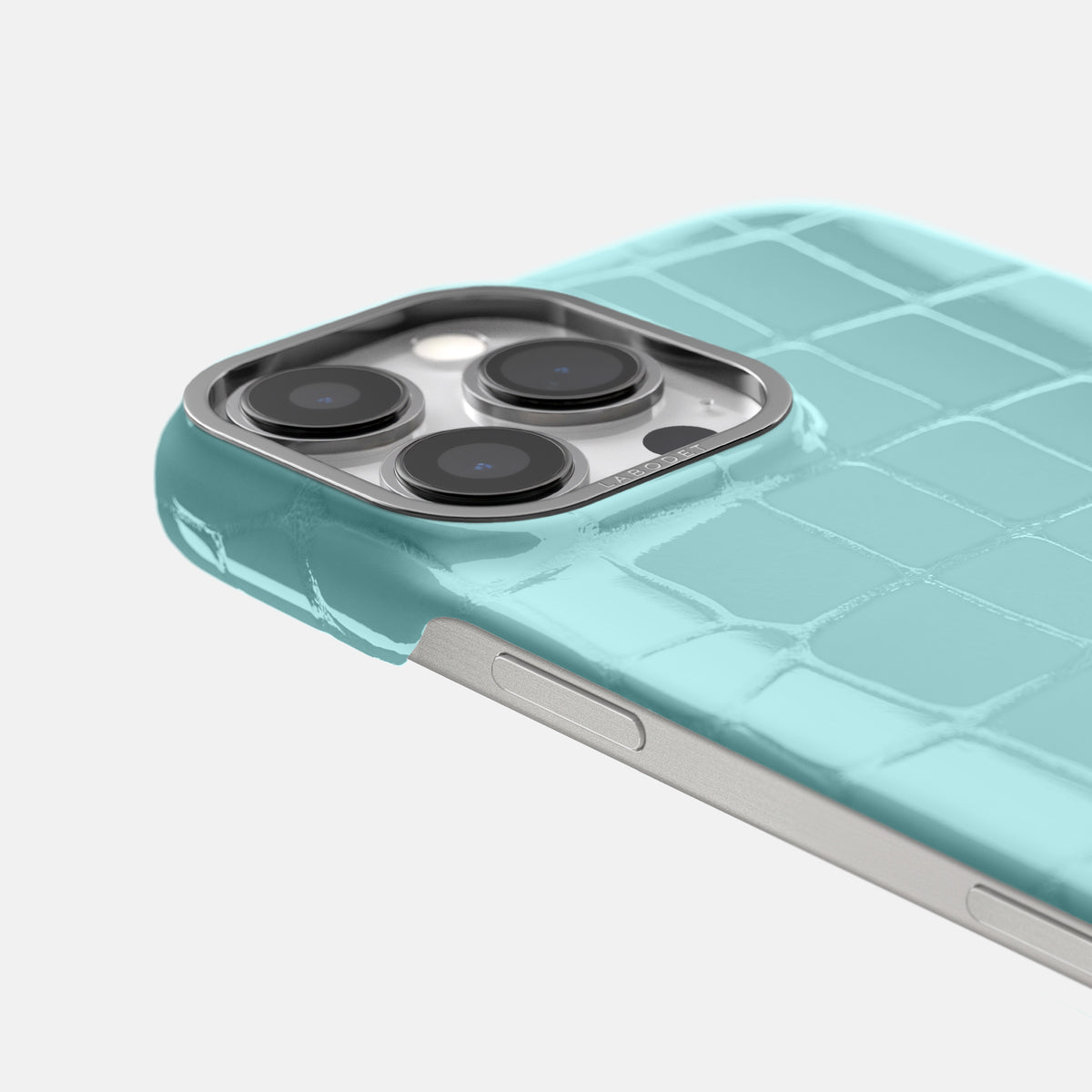 Light Blue Classic Case Shiny Alligator with Steel Metal -6 | Light-Blue-Steel