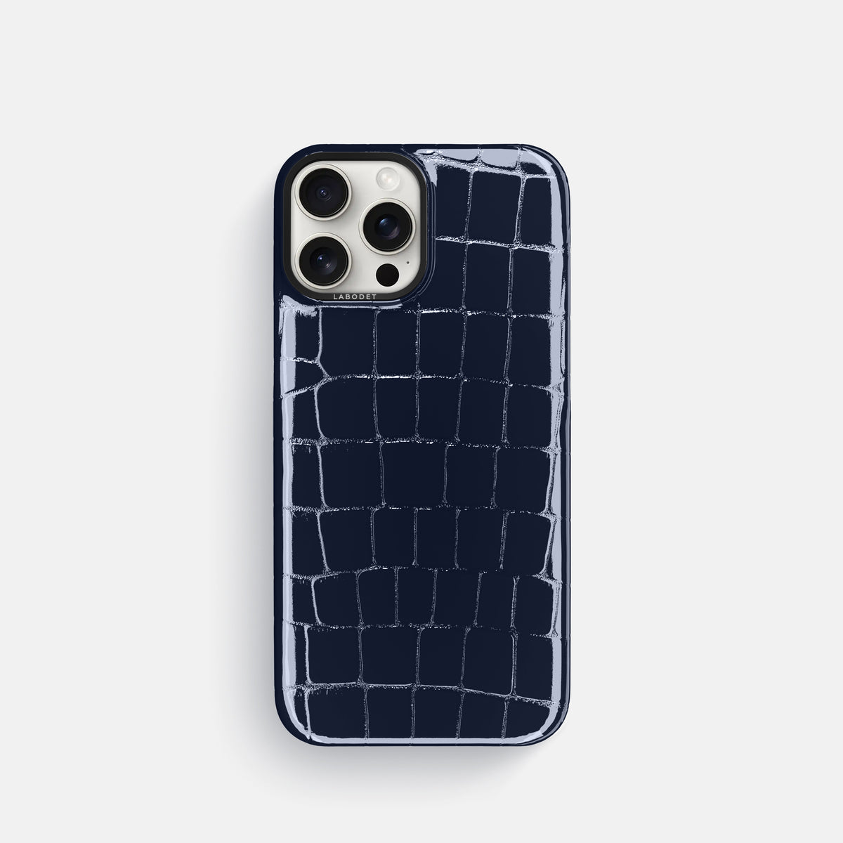 Navy-Blue Classic Case Shiny Alligator with Black Metal -1 | Navy-Blue-Black