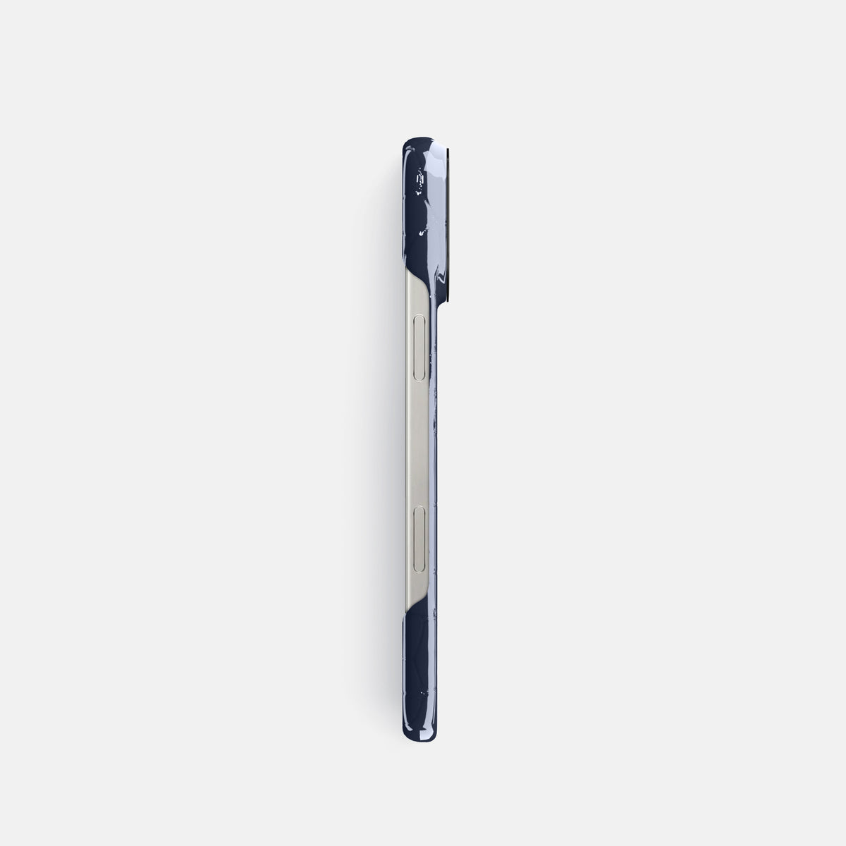 Navy-Blue Classic Case Shiny Alligator with Black Metal -3 | Navy-Blue-Black