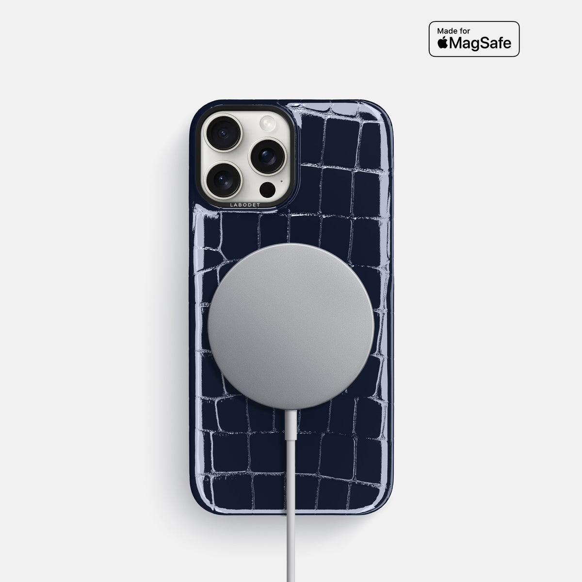 Navy-Blue Classic Case Shiny Alligator with Black Metal -5 | Navy-Blue-Black