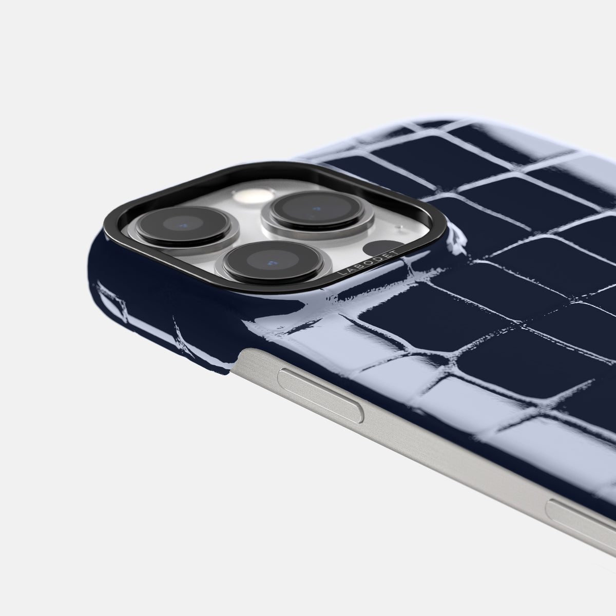 Navy-Blue Classic Case Shiny Alligator with Black Metal -6 | Navy-Blue-Black