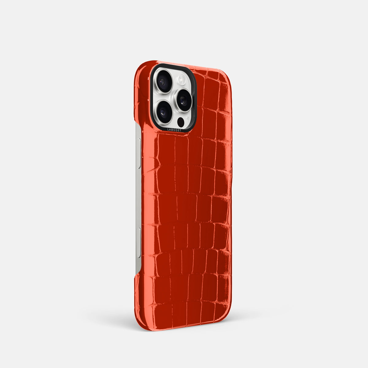 Orange Classic Case Shiny Alligator with Black Metal -2 | Orange-Black