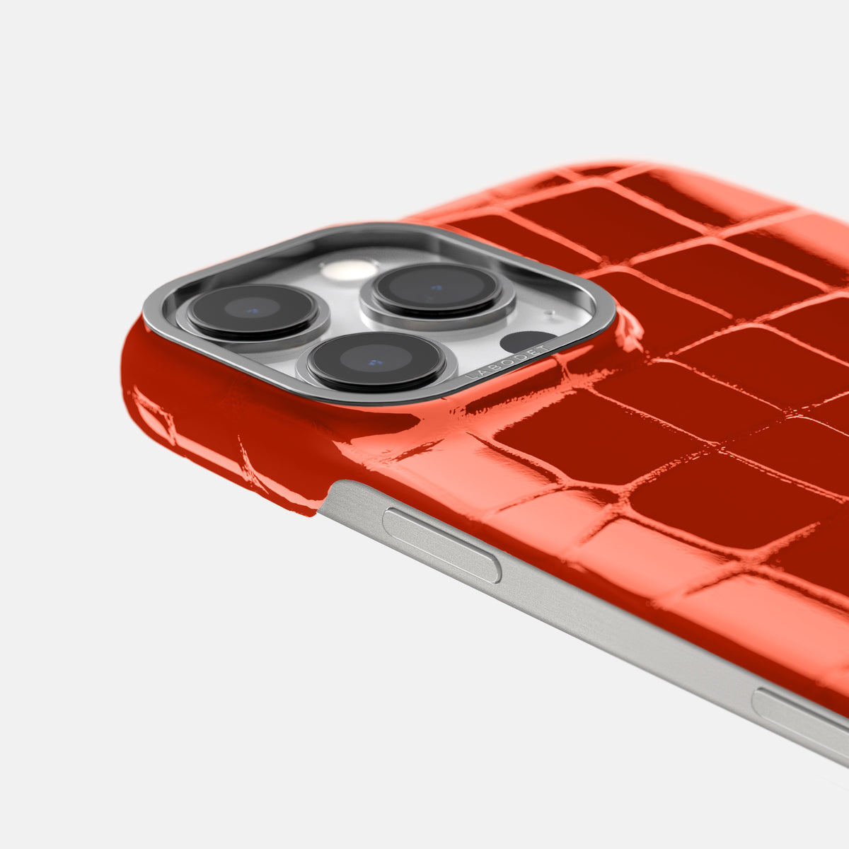 Orange Classic Case Shiny Alligator with Steel Metal -6 | Orange-Steel