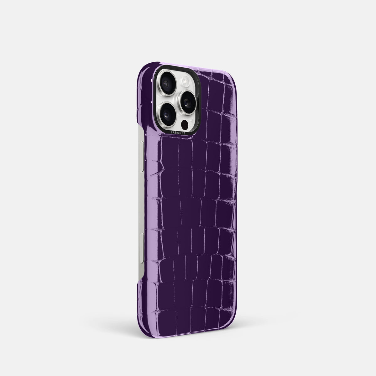 Purple Classic Case Shiny Alligator with Black Metal -2 | Purple-Black