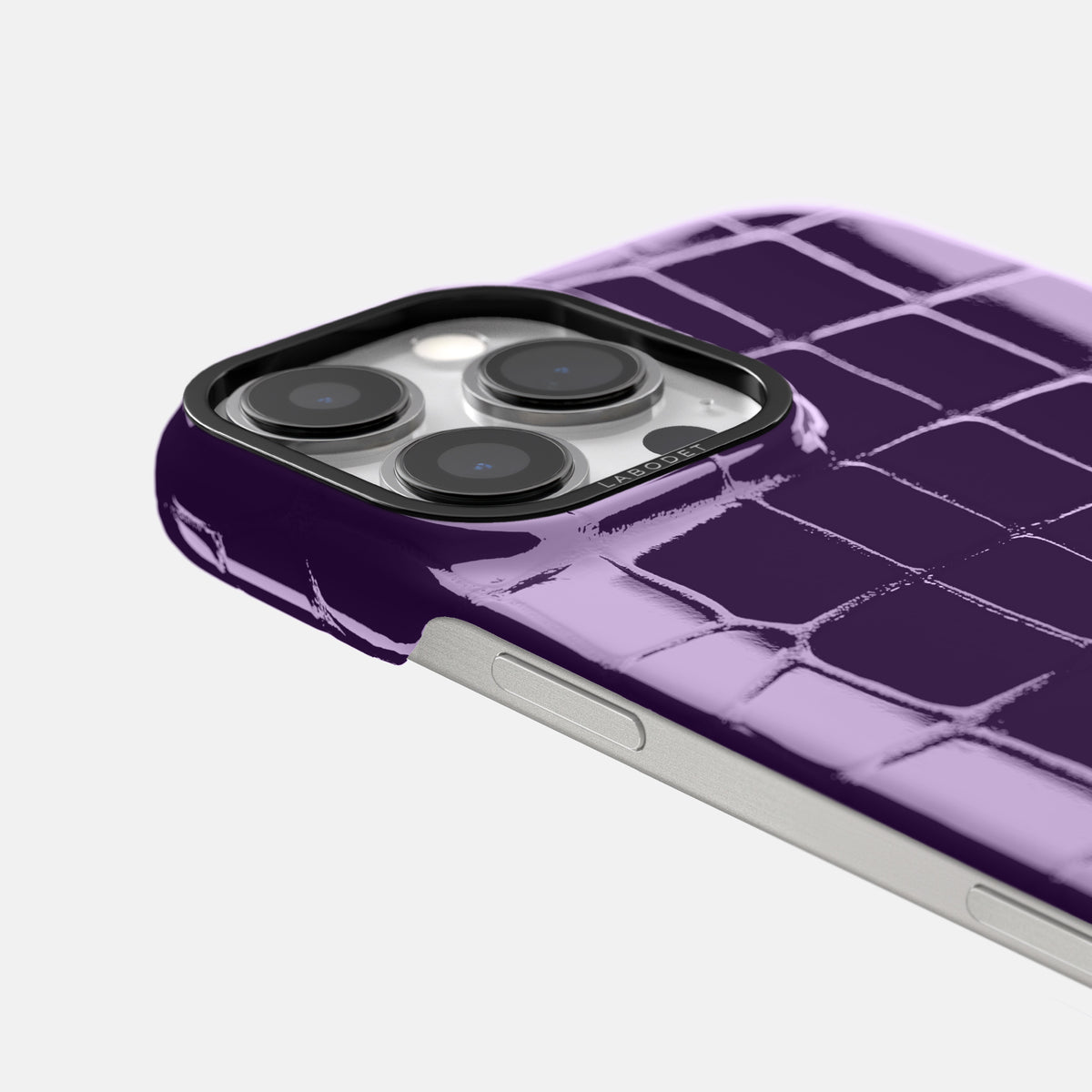 Purple Classic Case Shiny Alligator with Black Metal -6 | Purple-Black