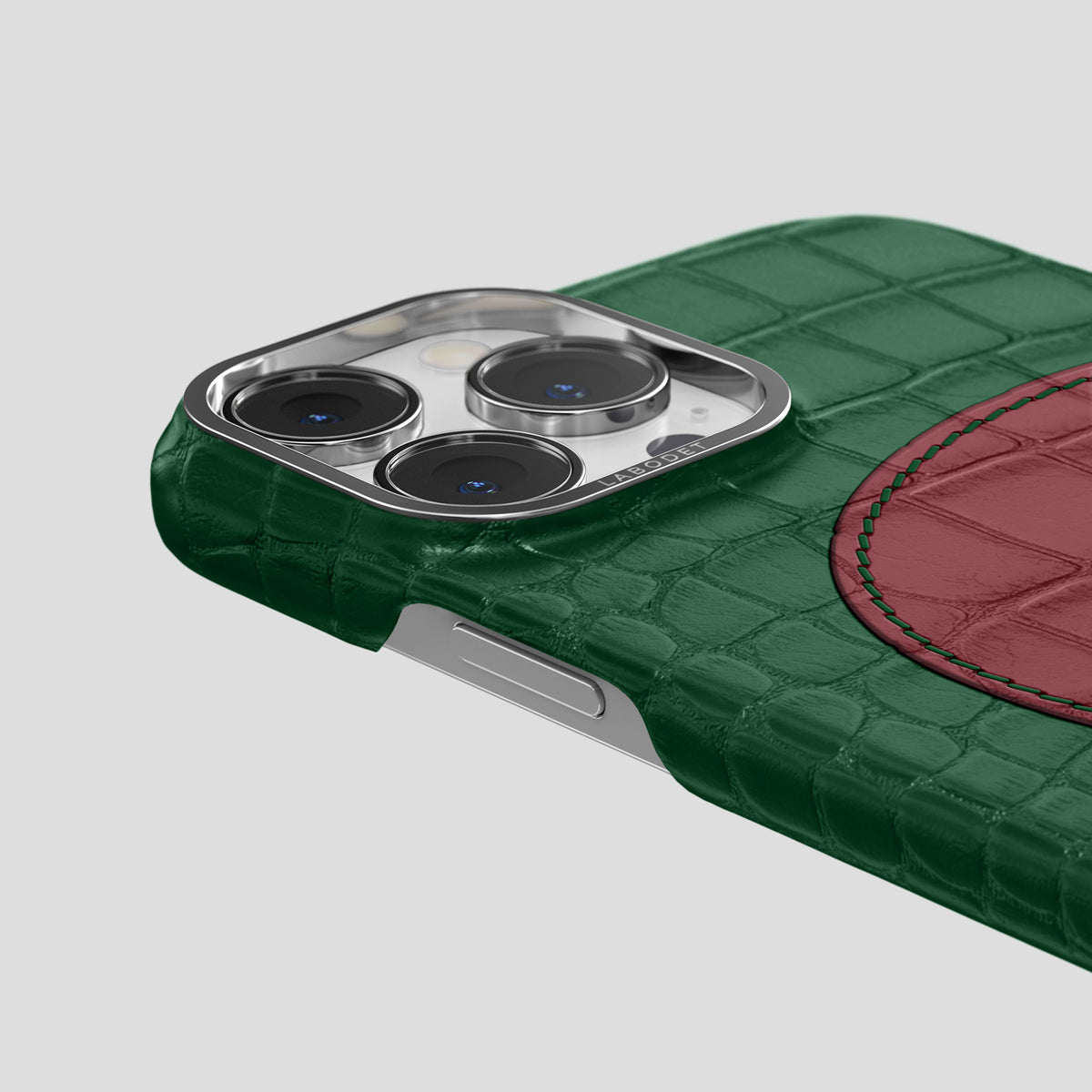 Forest-Green iPhone 15 Pro Max Hearts Case Alligator with Steel Metal -5 | Forest-Green-Steel