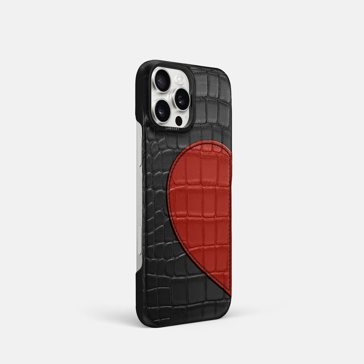 Black iPhone 16 Pro Classic Case Alligator with Black Metal -2 | Black-Black