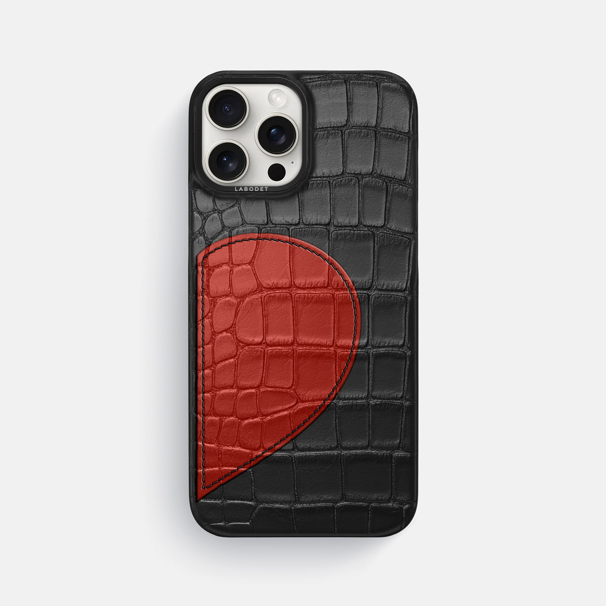 Black iPhone 16 Pro Max Classic Case Alligator with Black Metal -1 | Black-Black