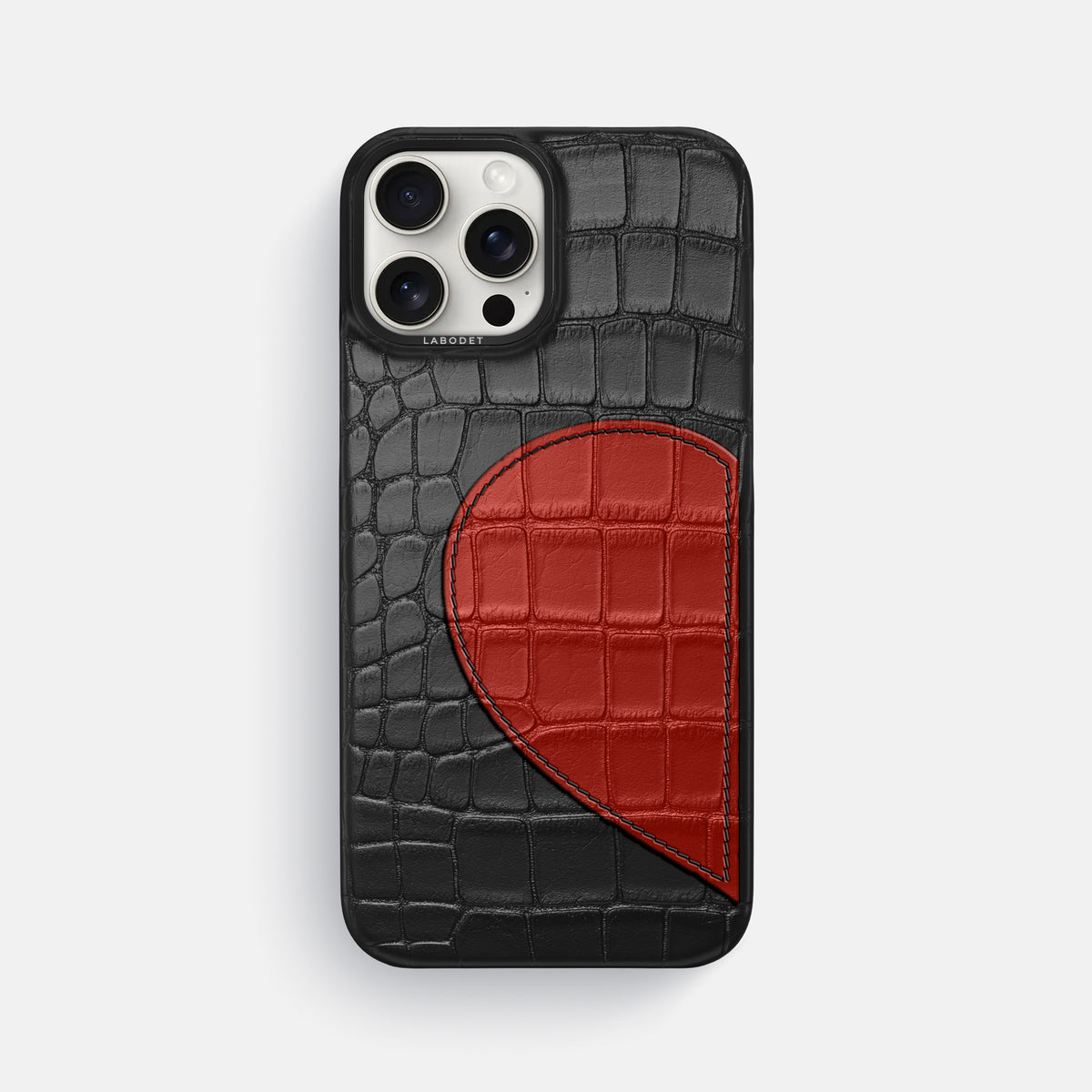 Black iPhone 16 Pro Max Classic Case Alligator with Black Metal -1 | Black-Black