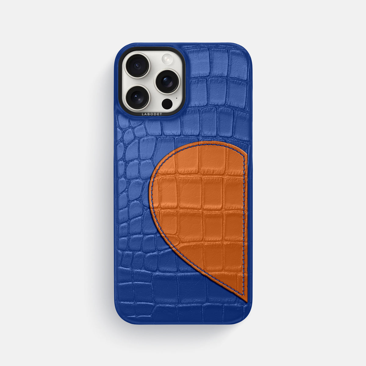 Royal Blue iPhone 16 Pro Max Classic Case Alligator with Black Metal -1 | Royal-Blue-Black