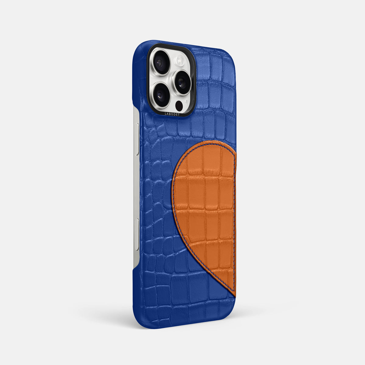 Royal Blue iPhone 16 Pro Max Classic Case Alligator with Black Metal -2 | Royal-Blue-Black
