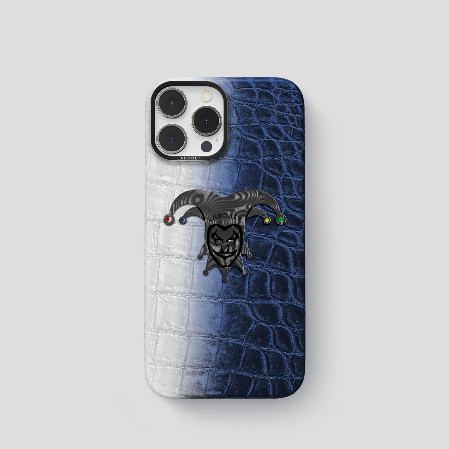 Navy Blue iPhone 14 Pro Himalaya Classic Case with Black Metal -1 | Navy-Blue-Black