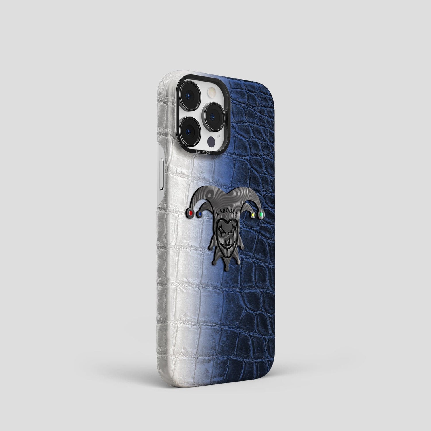 Navy Blue iPhone 14 Pro Himalaya Classic Case with Black Metal -2 | Navy-Blue-Black