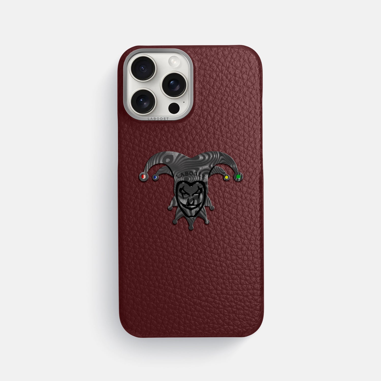 Bordeaux iPhone 16 Pro Max Classic Case Calf with Steel Metal -1 | Bordeaux-Steel