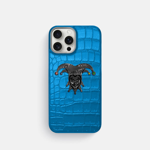 Classic Case With Carbon Joker For iPhone 16 Pro In Porosus Crocodile