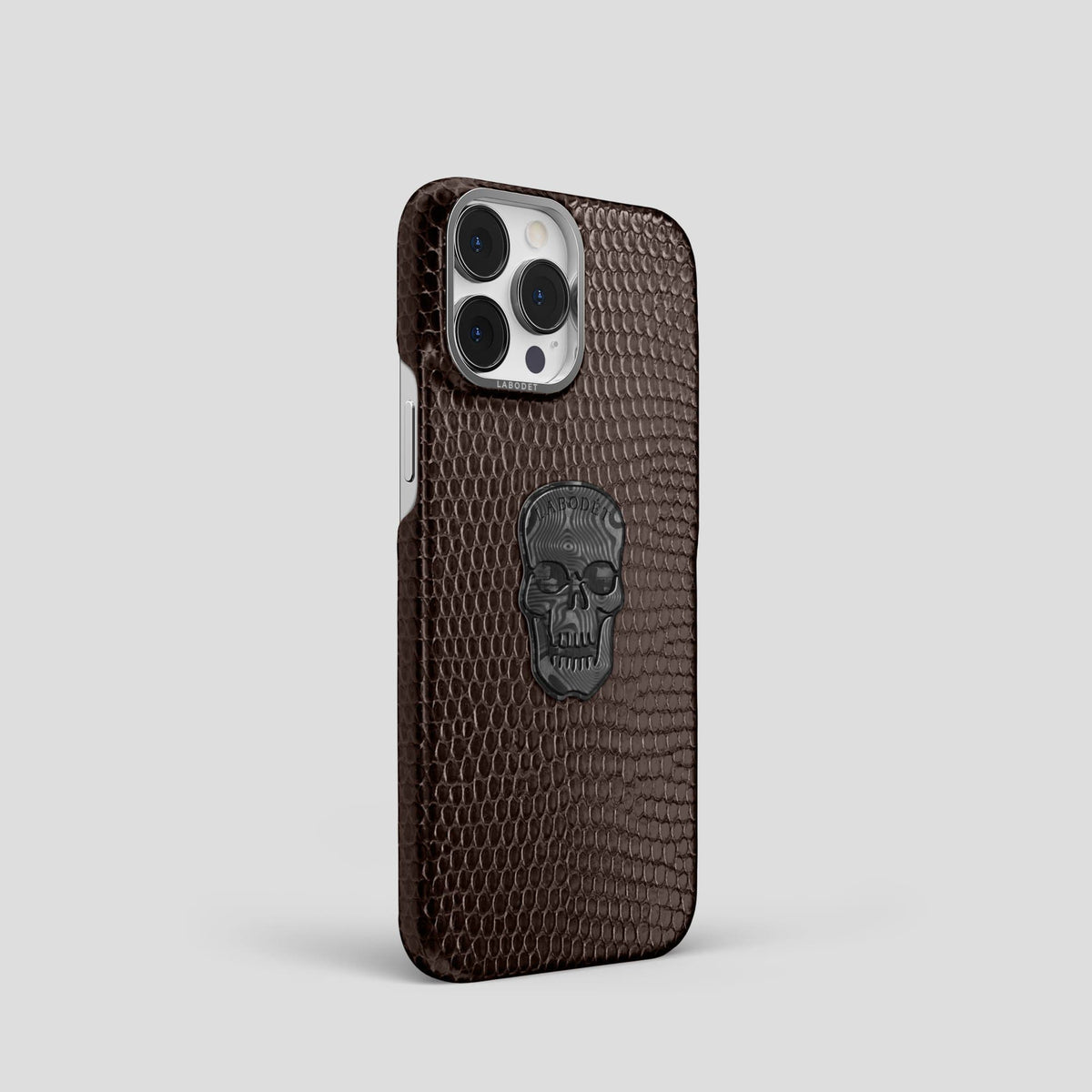 Brown iPhone 14 Pro Classic Case with Steel Metal -2 | Brown-Steel