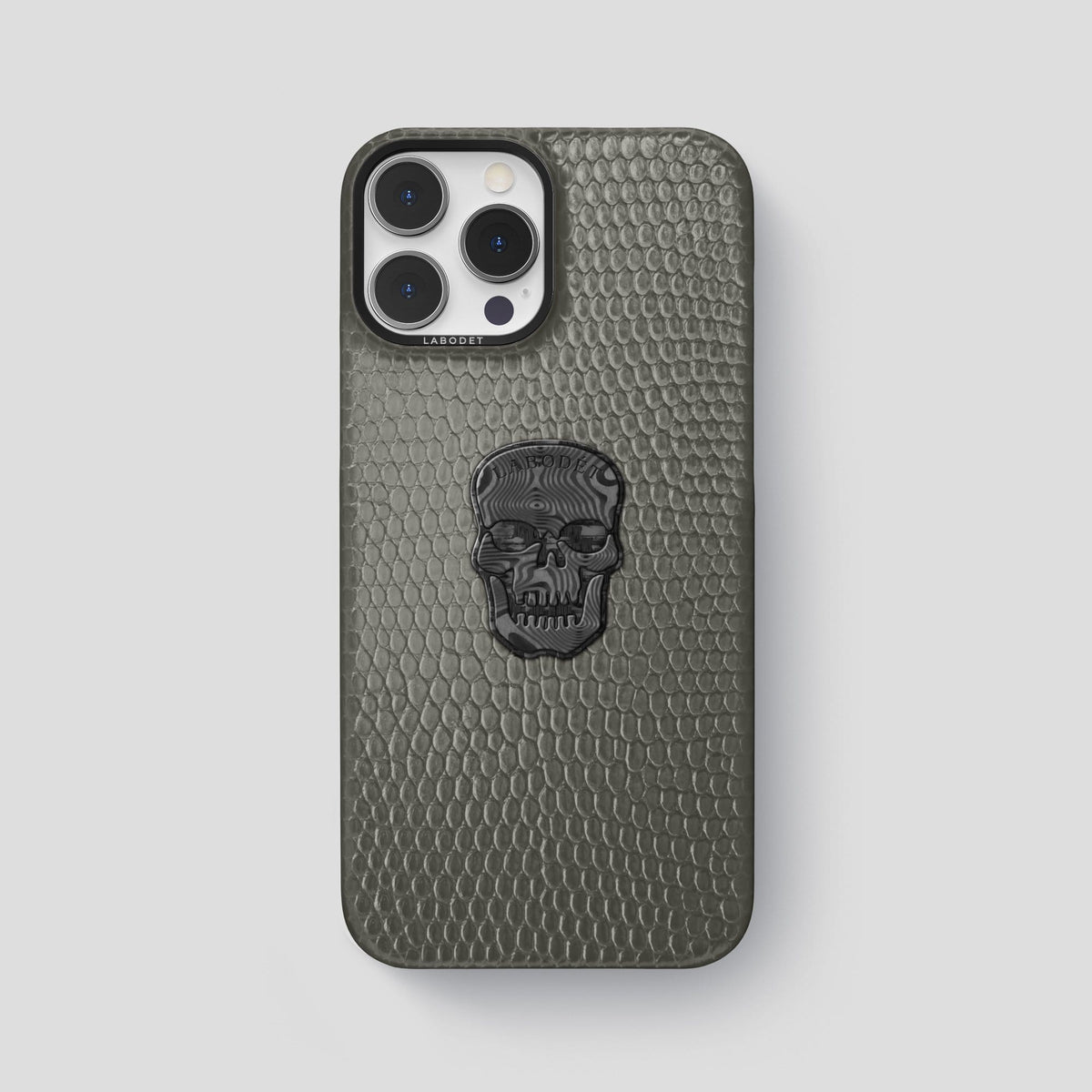 Grey iPhone 14 Pro Max Classic Case with Black Metal -1 | Grey-Black