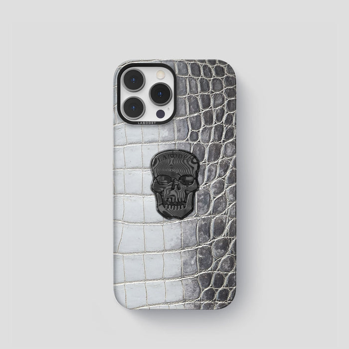 Silver iPhone 14 Pro Himalaya Classic Case with Black Metal -1 | Silver-Black