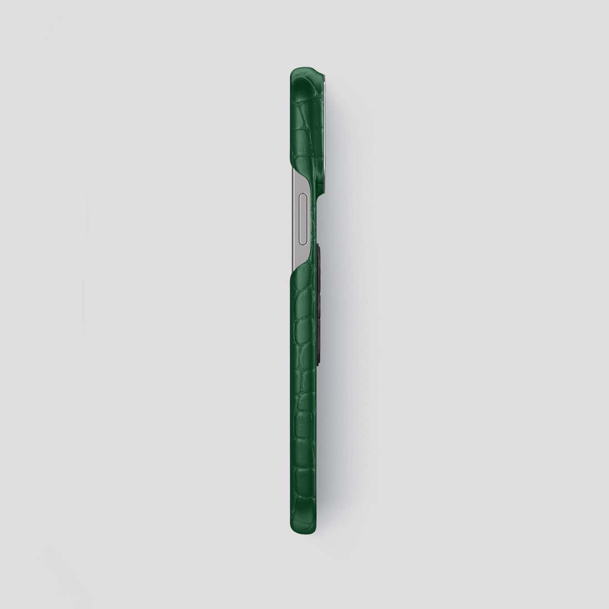Forest-Green iPhone 14 Pro Max Classic Case Alligator with Steel Metal -3 | Forest-Green-Steel