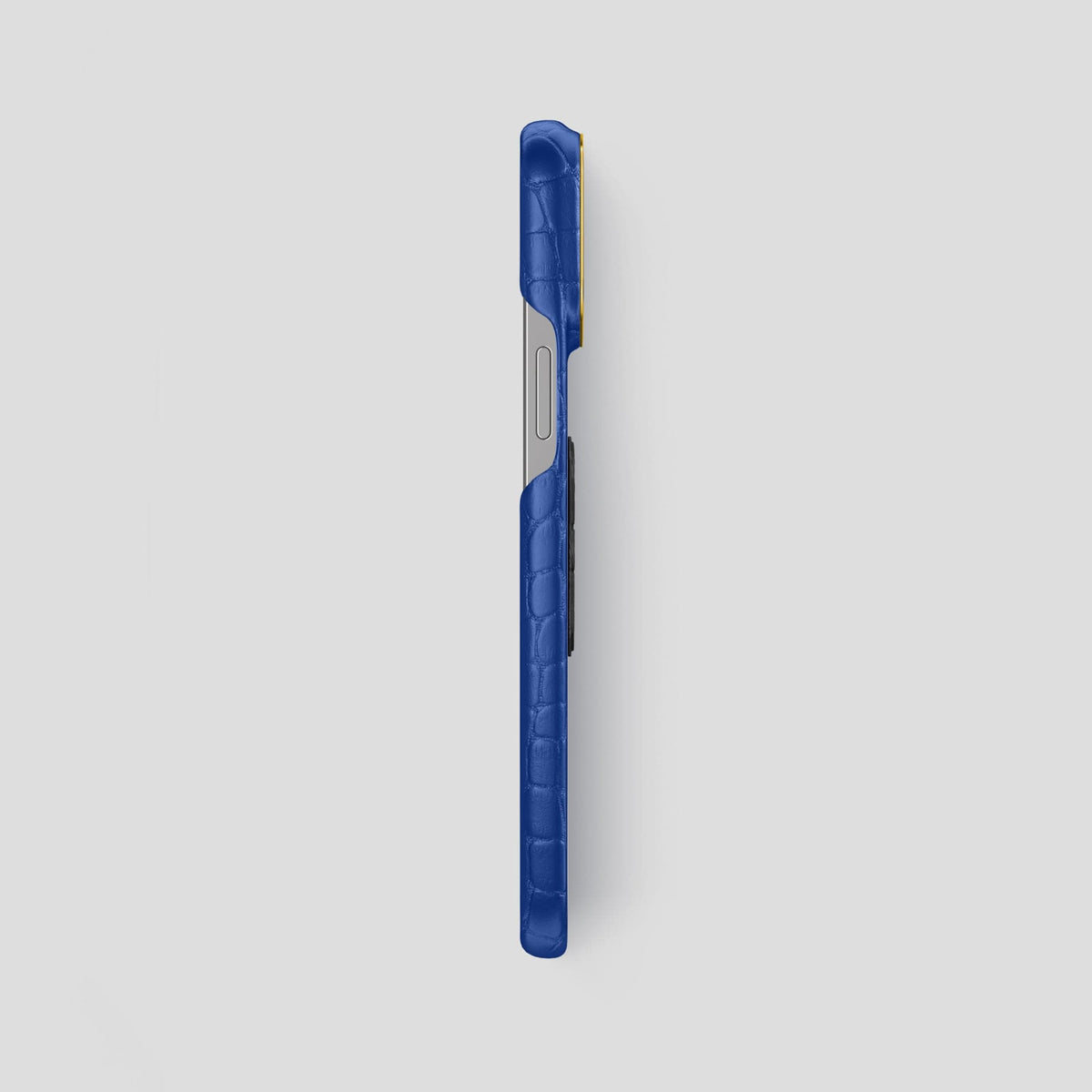 Royal Blue iPhone 14 Pro Max Classic Case Alligator with Gold Metal -3 | Royal-Blue-Gold