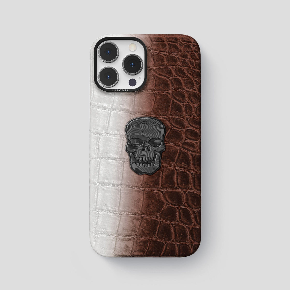 Dark Brown iPhone 14 Pro Max Himalaya Classic Case with Black Metal -1 | Dark-Brown-Black