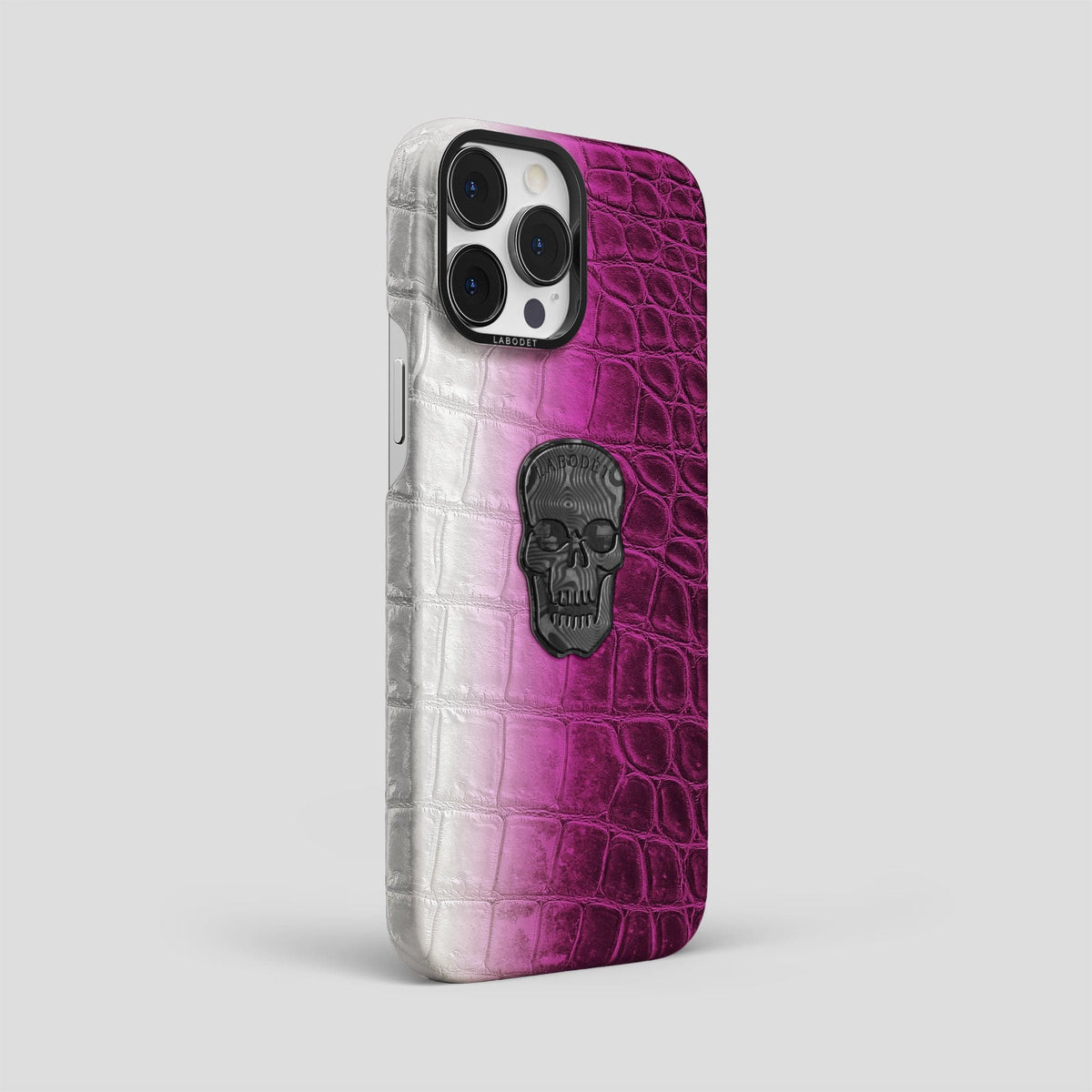 Fuchsia iPhone 14 Pro Max Himalaya Classic Case with Black Metal -2 | Fuchsia-Black