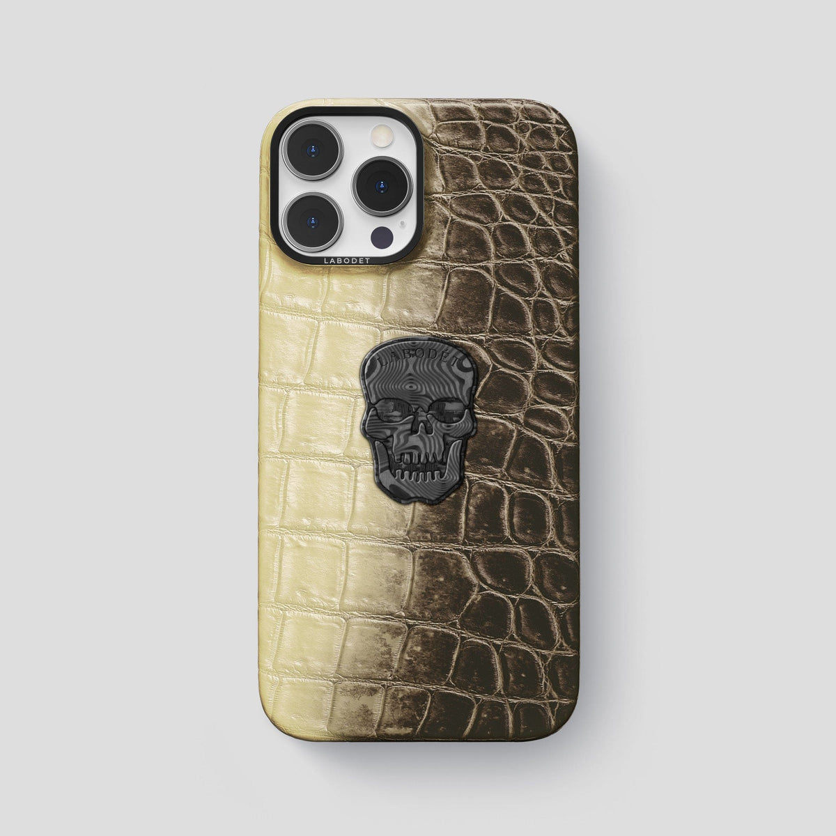Natural iPhone 14 Pro Max Himalaya Classic Case with Black Metal -1 | Natural-Black