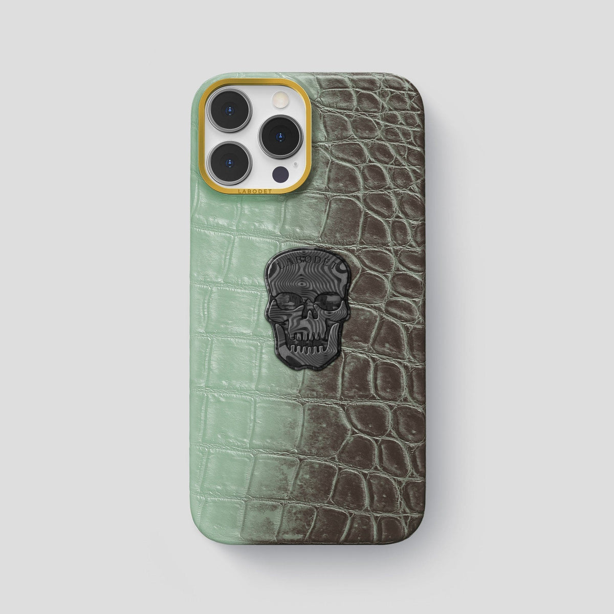 Pistachio iPhone 15 Pro Max Himalaya Classic Case with Gold Metal -1 | Pistachio-Gold
