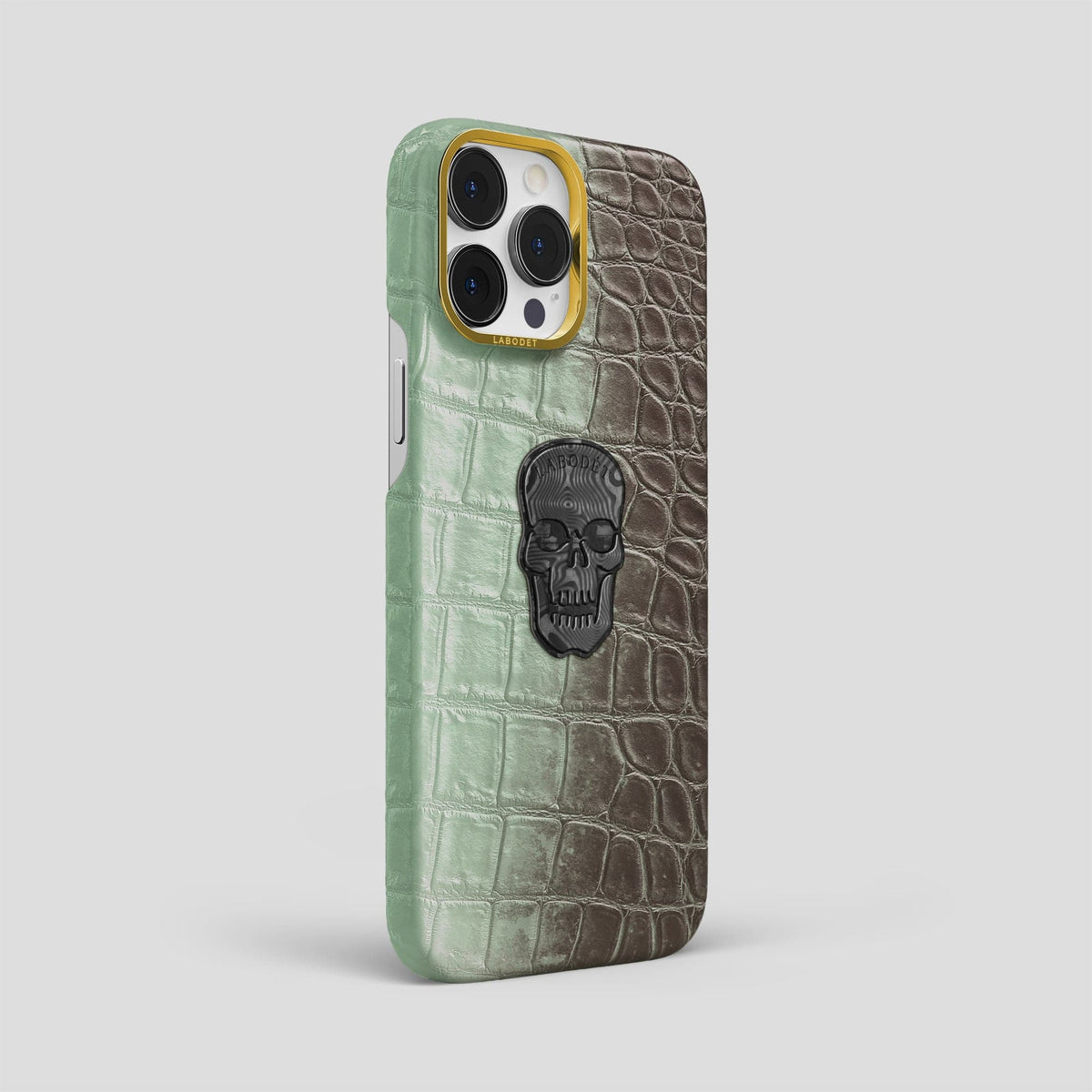 Pistachio iPhone 15 Pro Max Himalaya Classic Case with Gold Metal -2 | Pistachio-Gold
