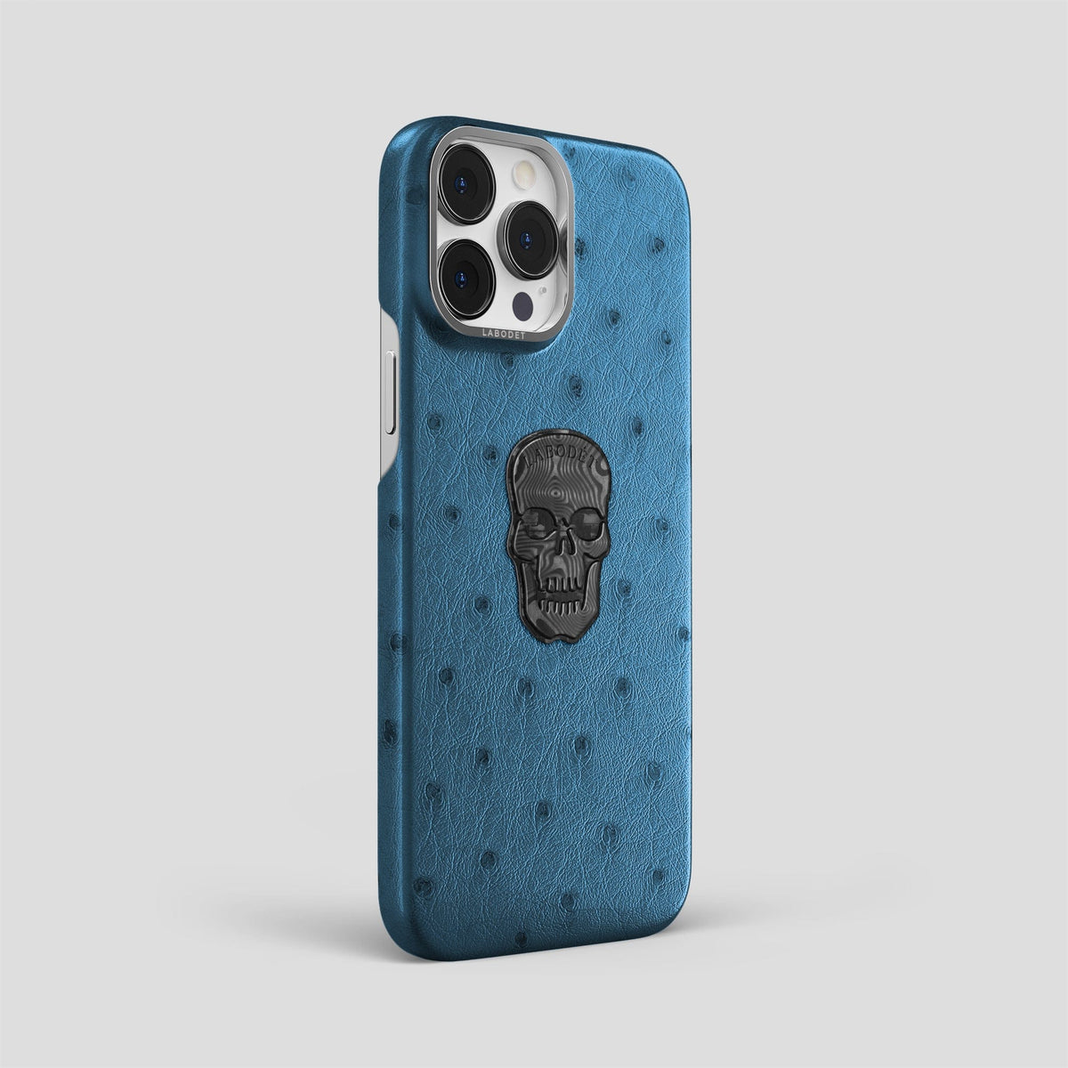 Blue-Jeans iPhone 13 Pro Max Classic Case Ostrich with Steel Metal -2 | Blue-Jeans-Steel