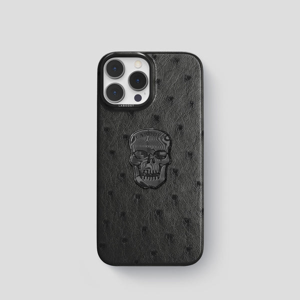 Classic Case with Carbon Skull For iPhone 15 Pro In Ostrich