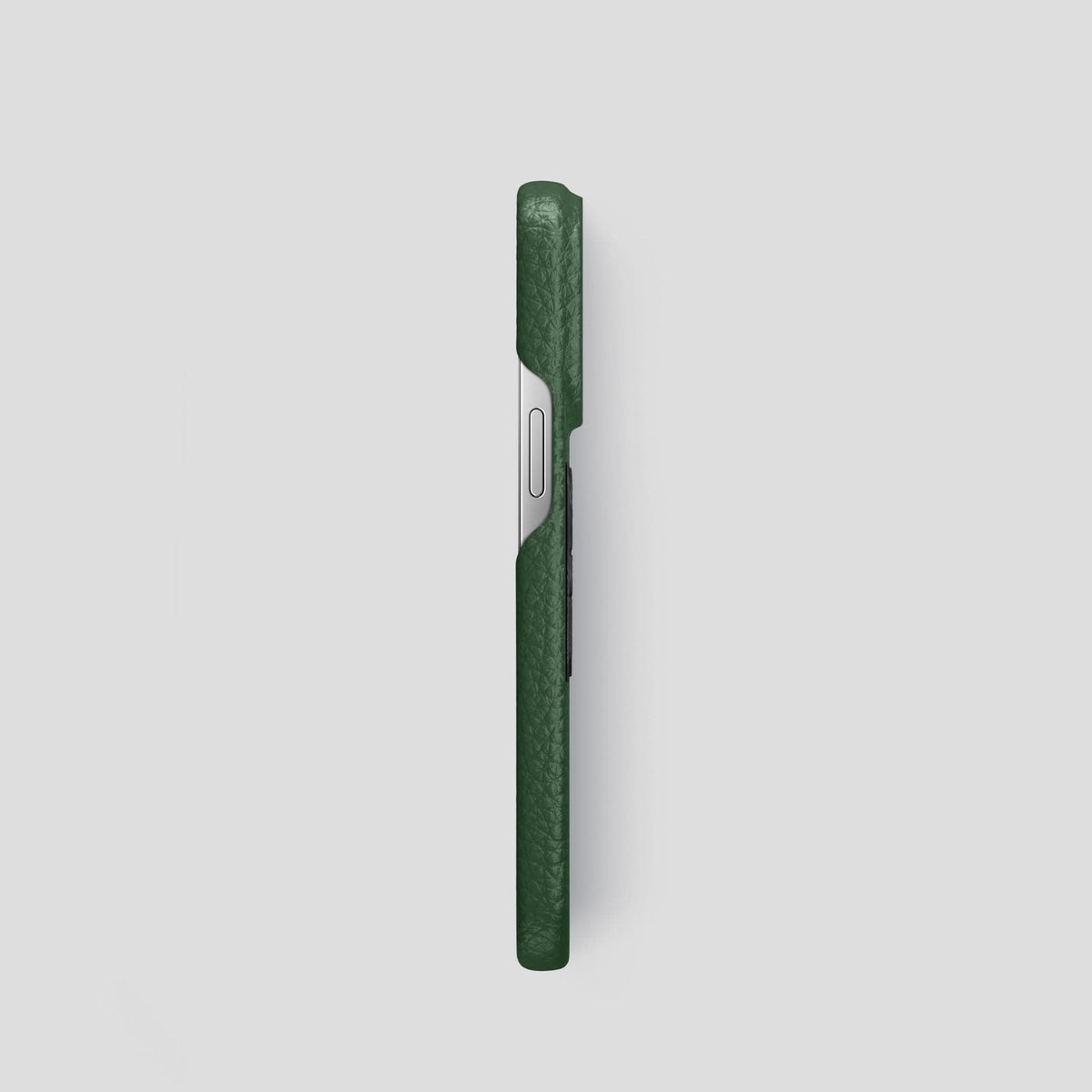 Dark Green iPhone 15 Pro Classic Case Calf with Steel Metal -3 | Dark-Green-Steel